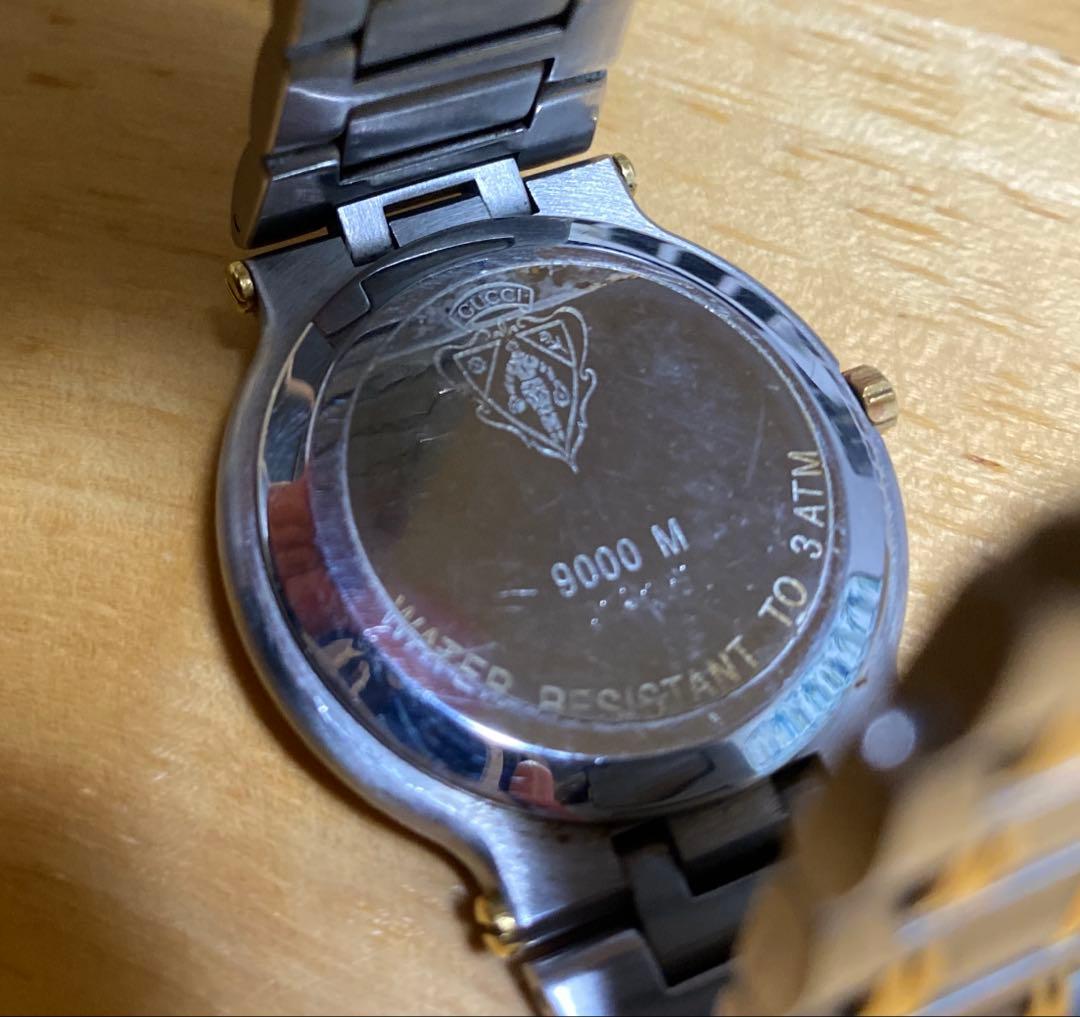良品 GUCCI 腕時計 9000 M クオーツ デイト
