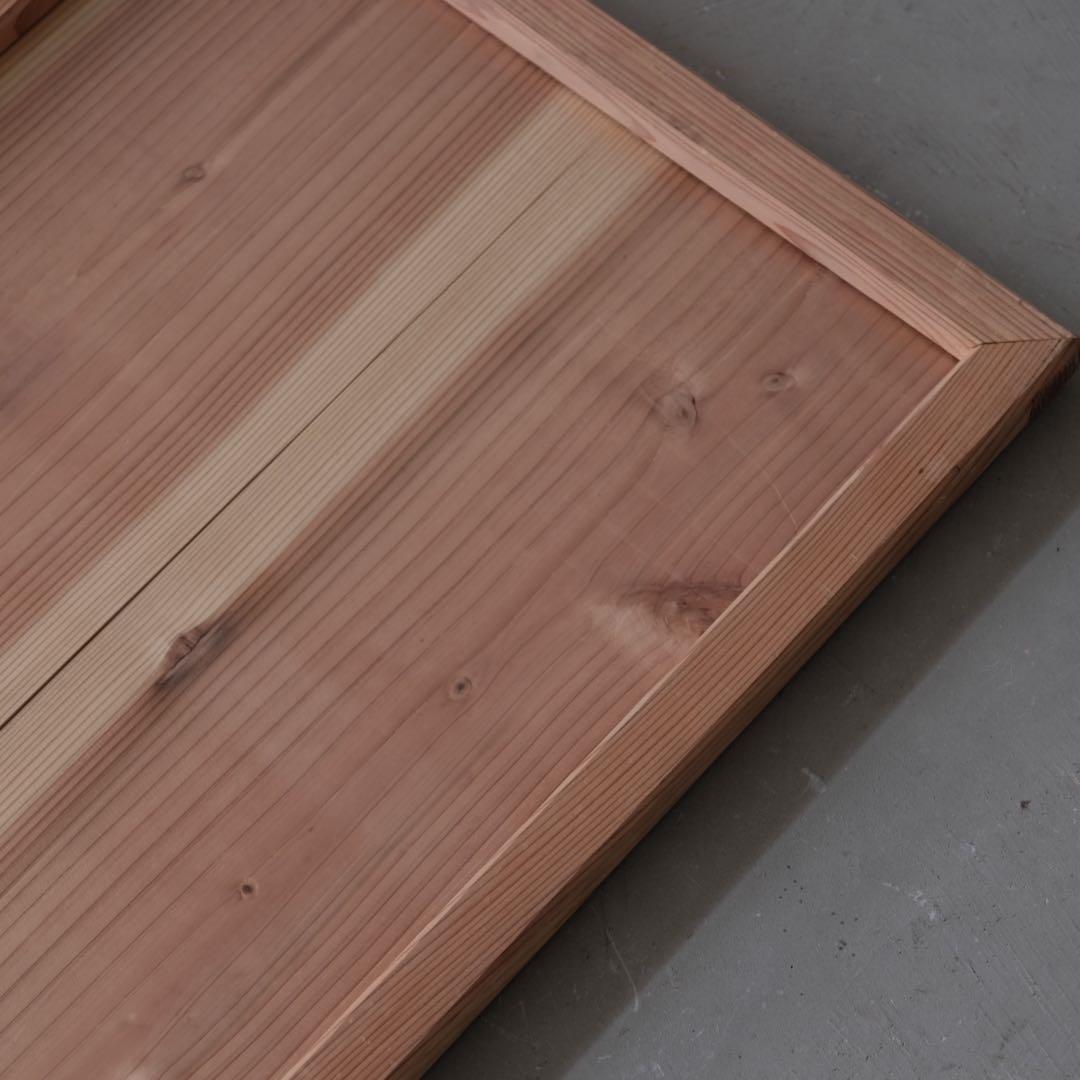 杉材 ガラス付き額　フレーム 額縁 絵画 古道具 ヴィンテージ レトロ