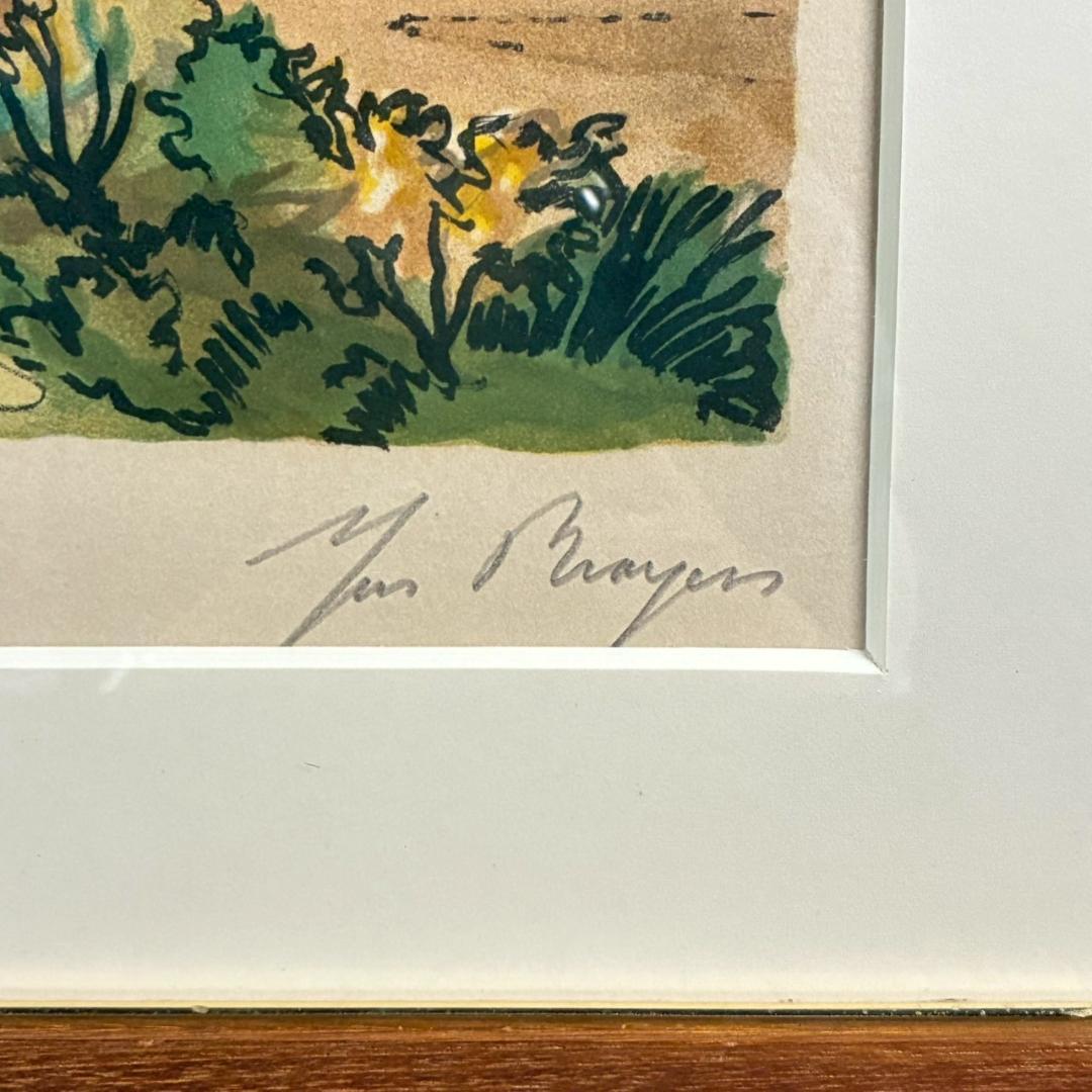 イヴ・ブライエ 風景画 リトグラフ 直筆サイン入り 南フランス 限定品 版画