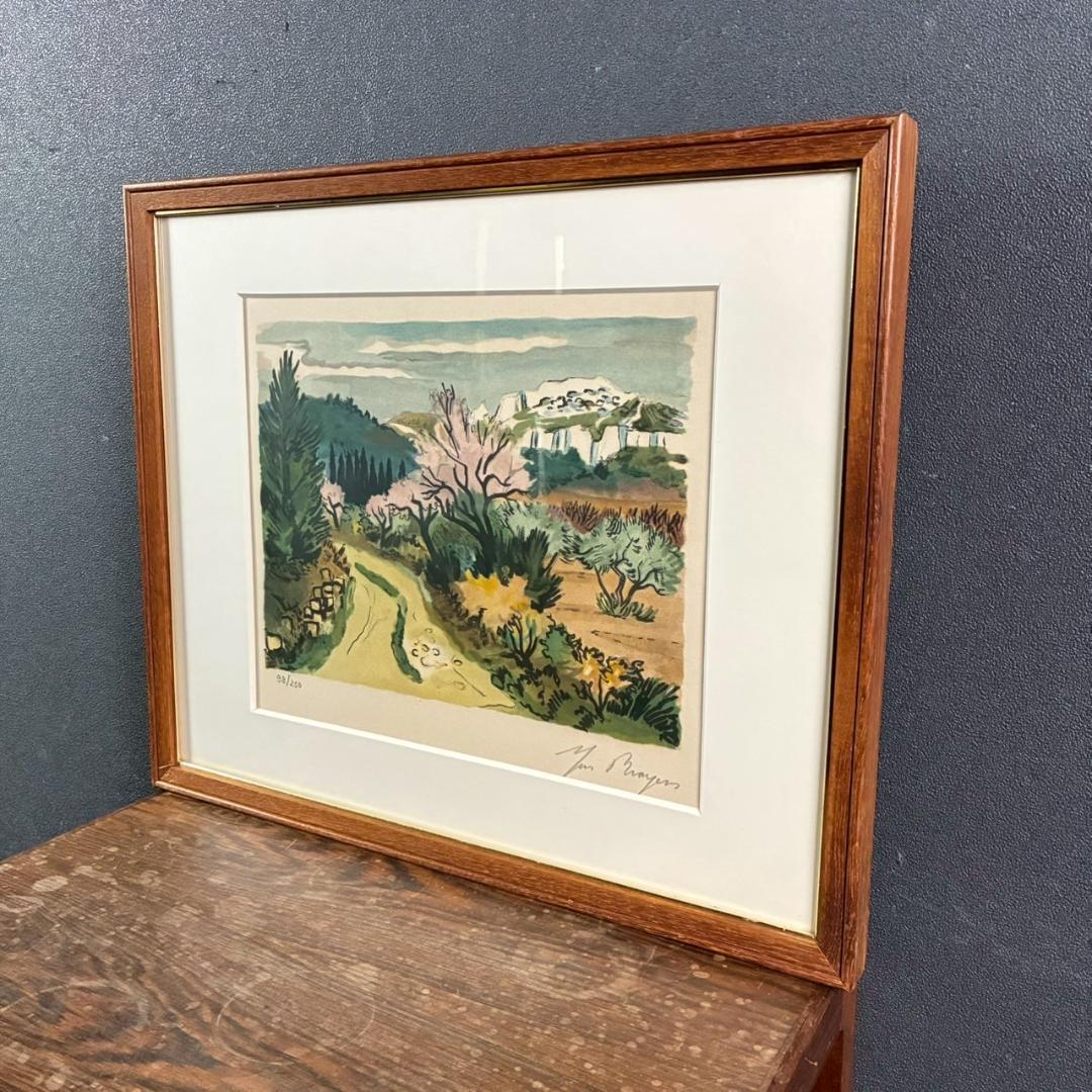 イヴ・ブライエ 風景画 リトグラフ 直筆サイン入り 南フランス 限定品 版画