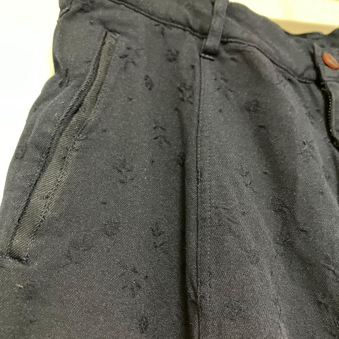 コムデギャルソンオムプリュス ポリ縮 サルエル パンツ 花柄 刺繍 美品