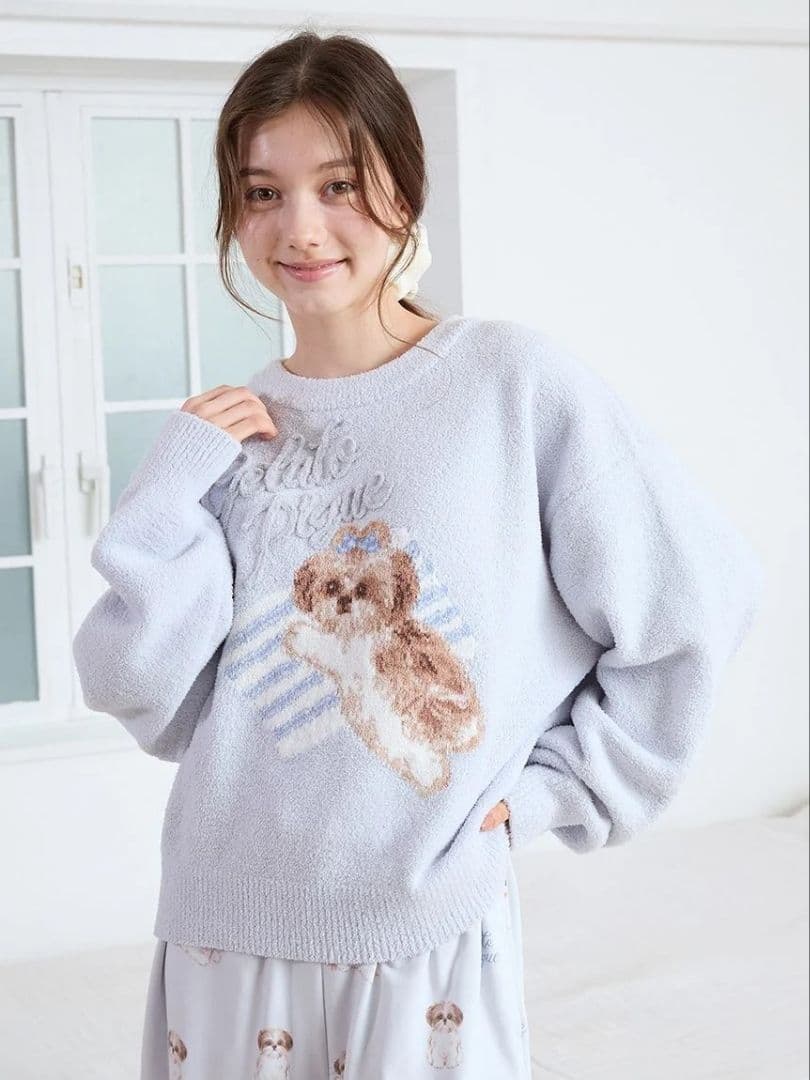 新品タグ付♥️ジェラートピケ シーズージャガードプルオーバー BLU　ラスト1点