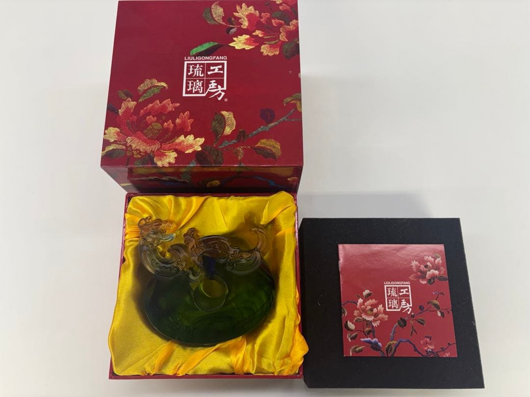 ガラス製ドラゴン彫刻装飾品