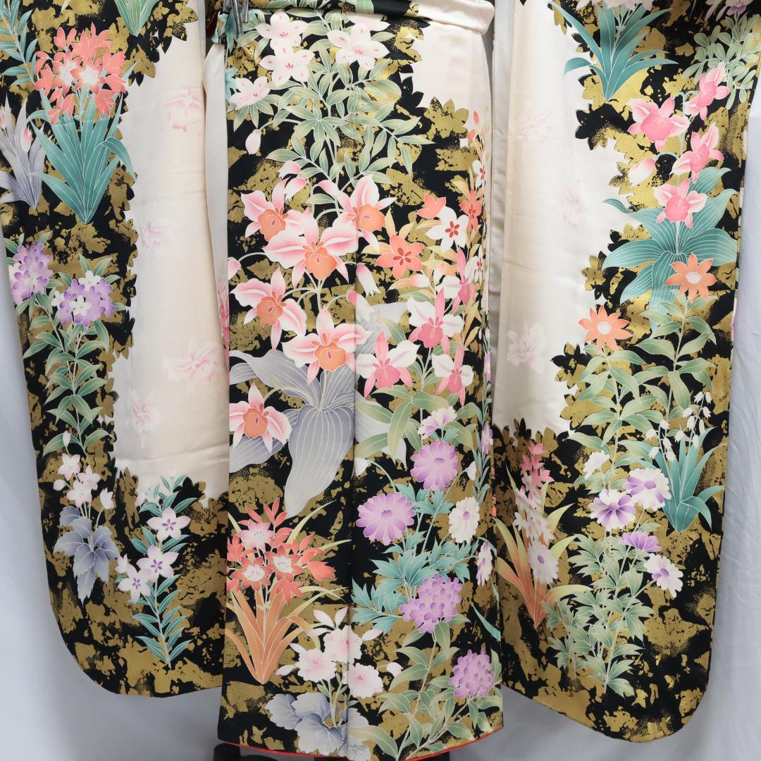 難あり■振袖・帯2点セット ◆人気のアイボリーホワイト系47Td