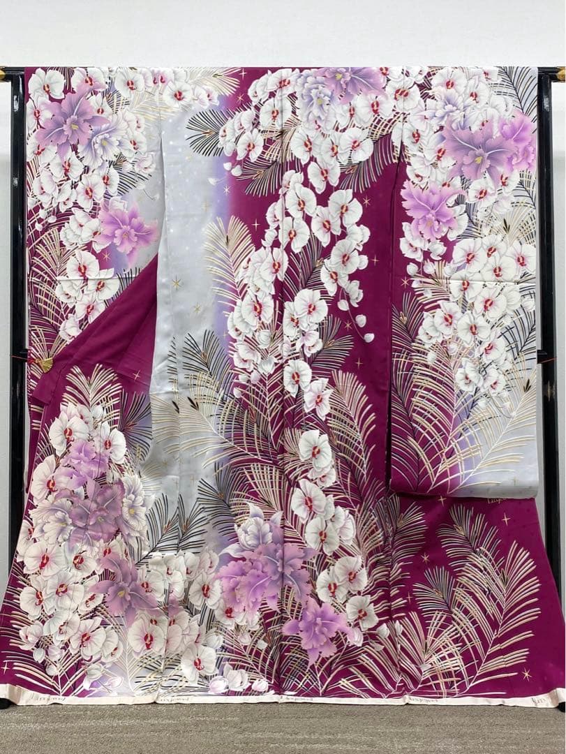 振袖 Luxjewel 仮絵羽 刺繍 金彩 銀彩 正絹 未仕立て品 八掛付き