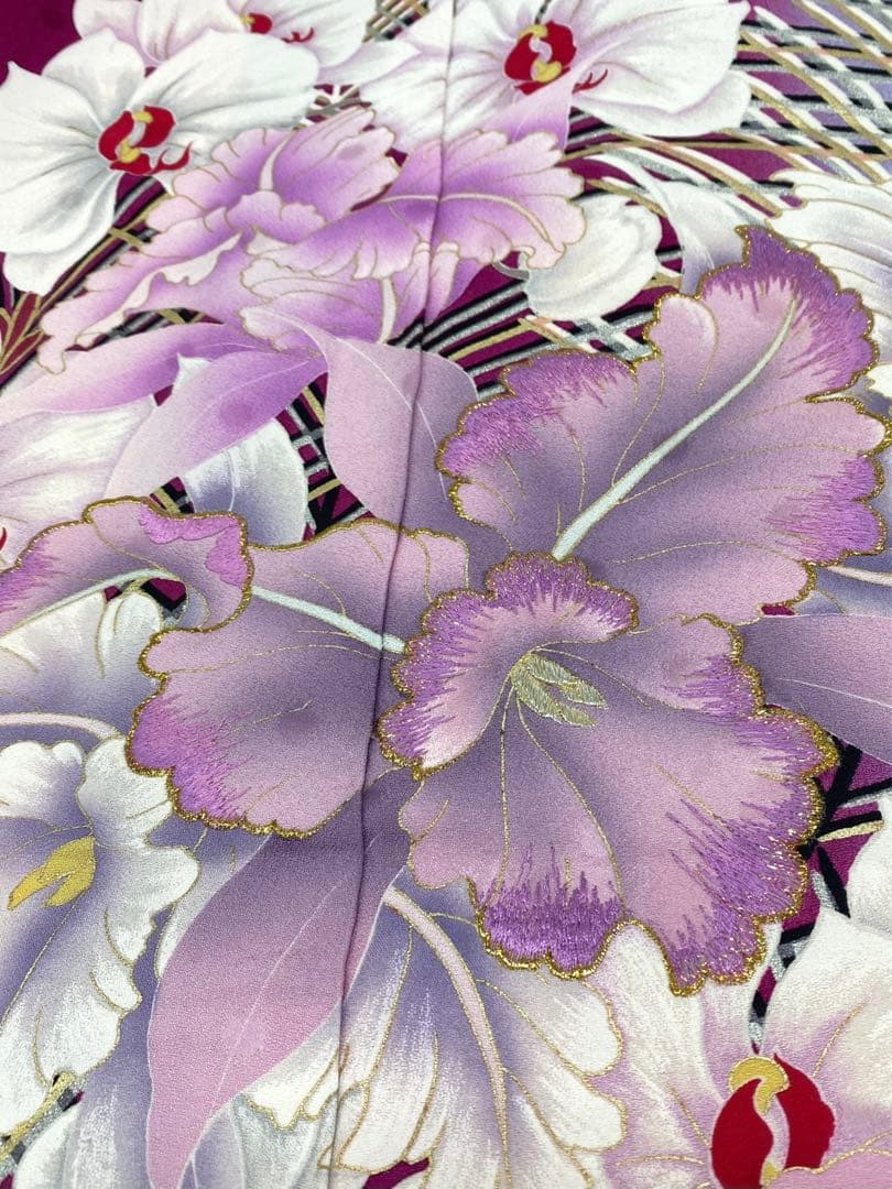 振袖 Luxjewel 仮絵羽 刺繍 金彩 銀彩 正絹 未仕立て品 八掛付き