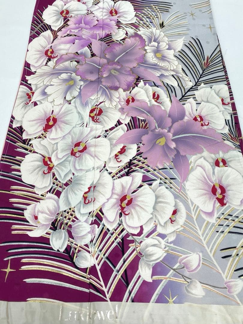 振袖 Luxjewel 仮絵羽 刺繍 金彩 銀彩 正絹 未仕立て品 八掛付き