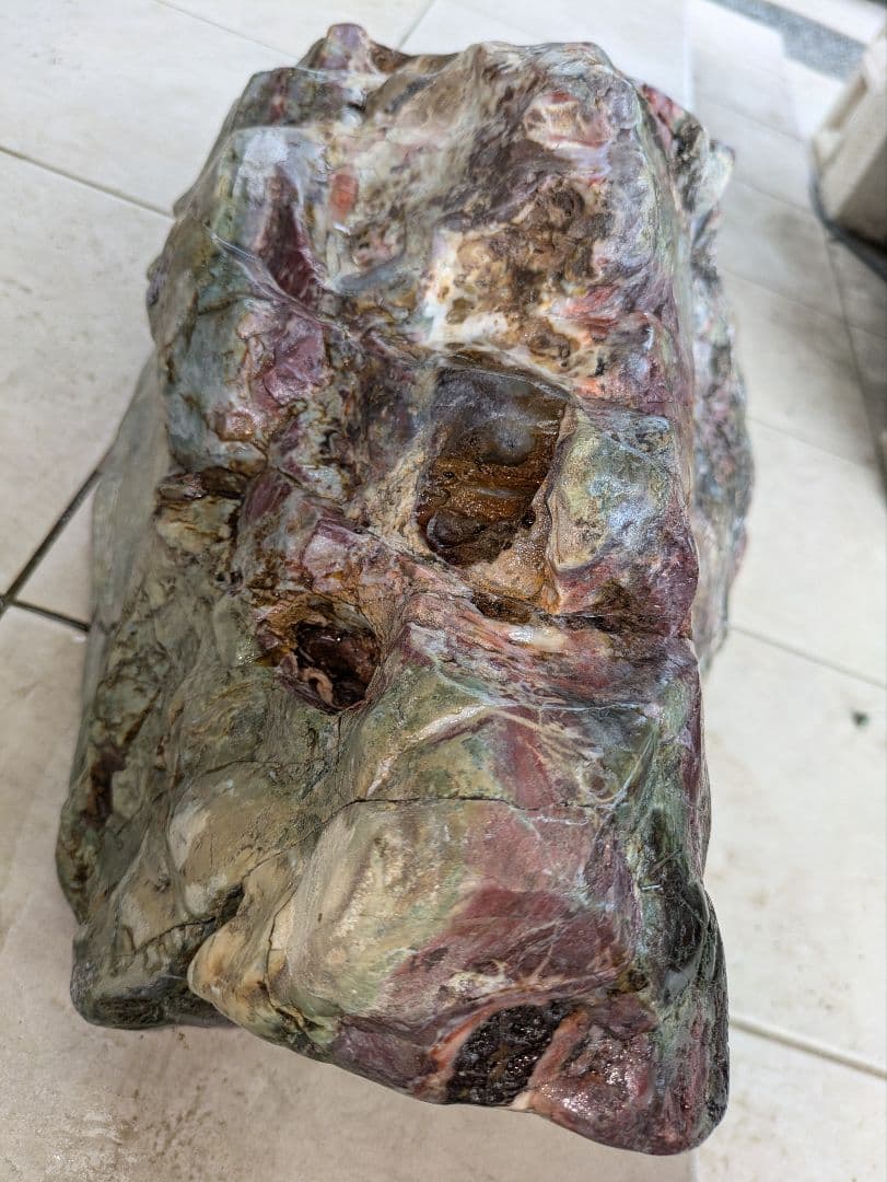 佐渡錦紅石 原石 特大 約30.6kg 天然石 赤玉石 鑑賞用 水石 希少 レア