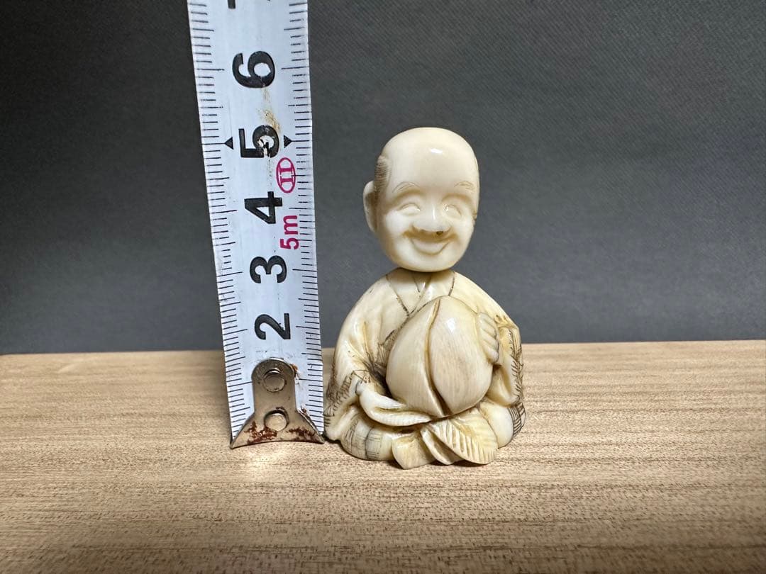根付　希少品　滑稽　頭は回転可能　古美術品　 置物　細密細工　骨董