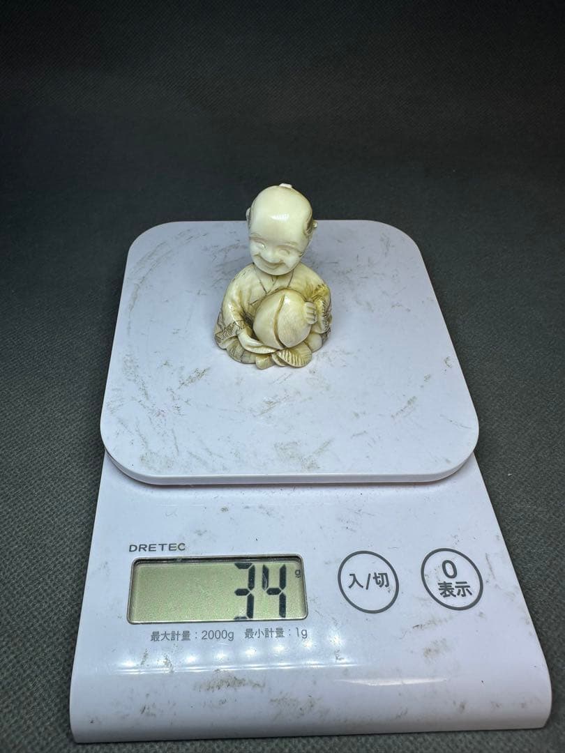 根付　希少品　滑稽　頭は回転可能　古美術品　 置物　細密細工　骨董