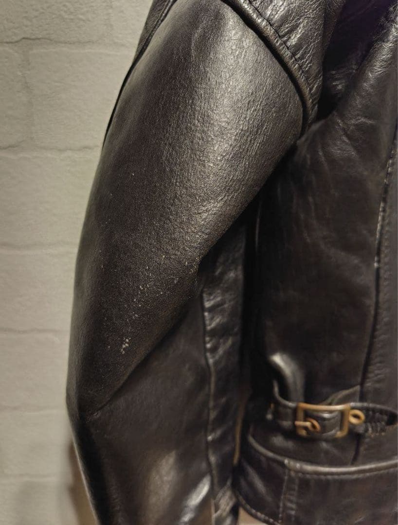 Schott シングルライダース ブラック 茶芯　36