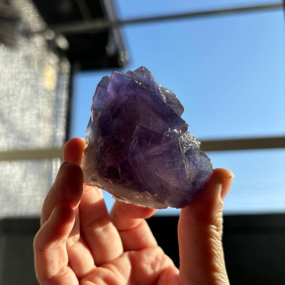 ウ*ん様 パキスタン産　バイカラー　フローライト　パープル　ブルー　原石　鉱物標