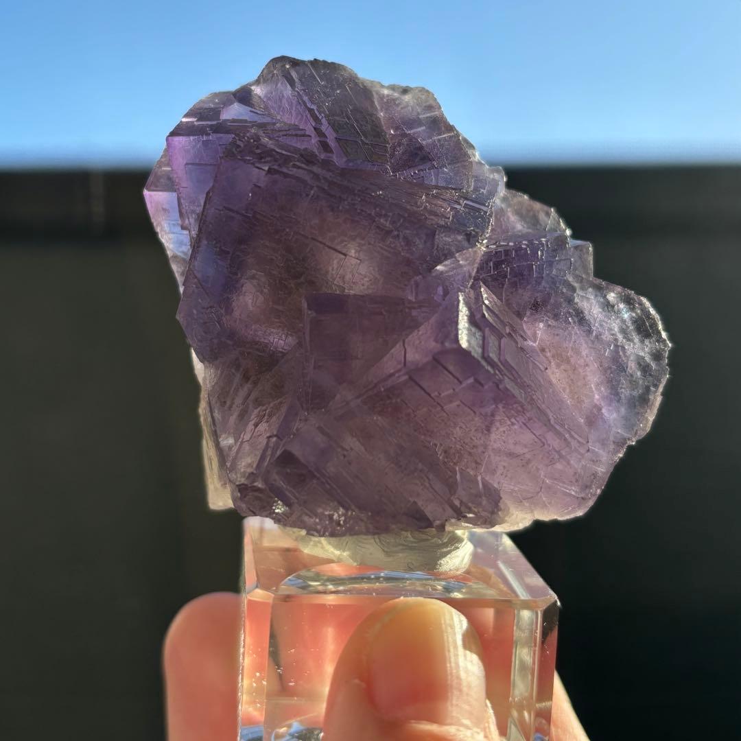 ウ*ん様 パキスタン産　バイカラー　フローライト　パープル　ブルー　原石　鉱物標