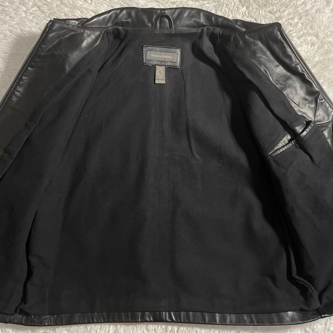 90s バナナリパブリック レザージャケット ライダースジャケット 襟付き