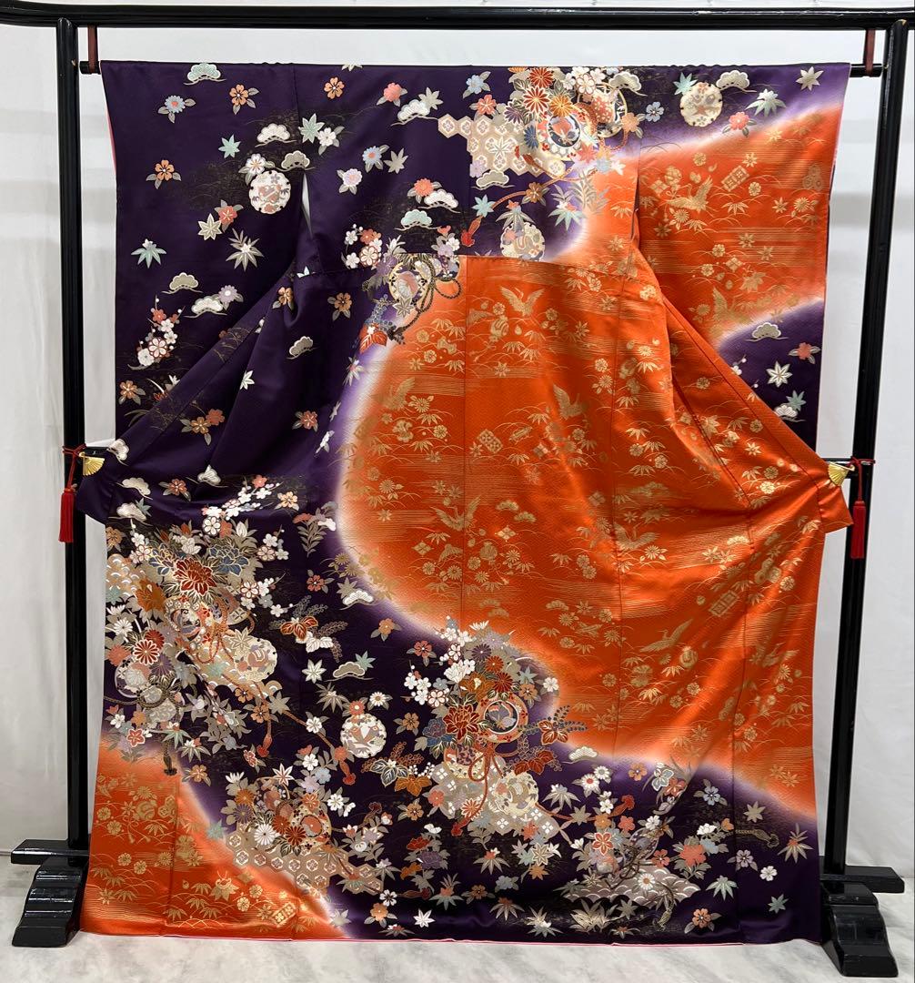 振り袖　フルセット　長襦袢付　染め分け　成人式　振袖　金彩加工　624