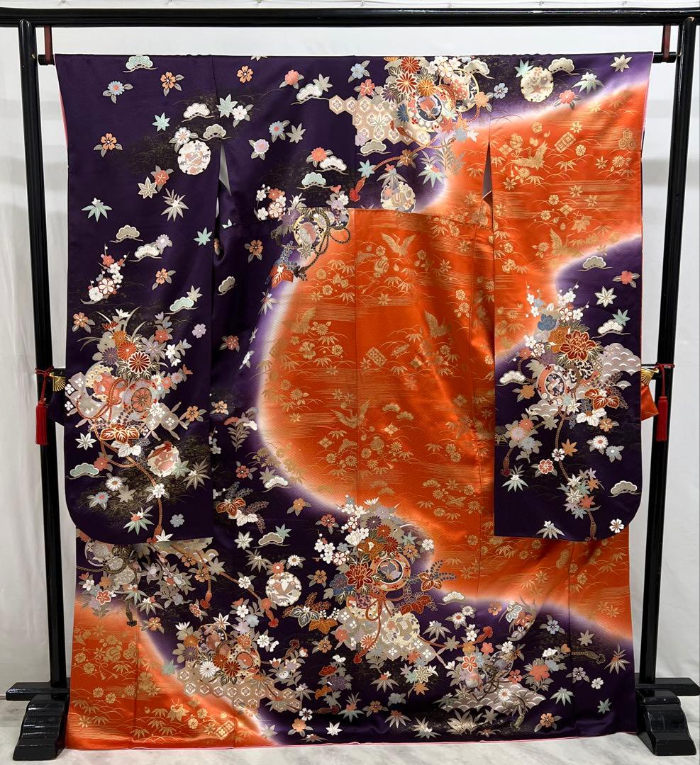 振り袖　フルセット　長襦袢付　染め分け　成人式　振袖　金彩加工　624