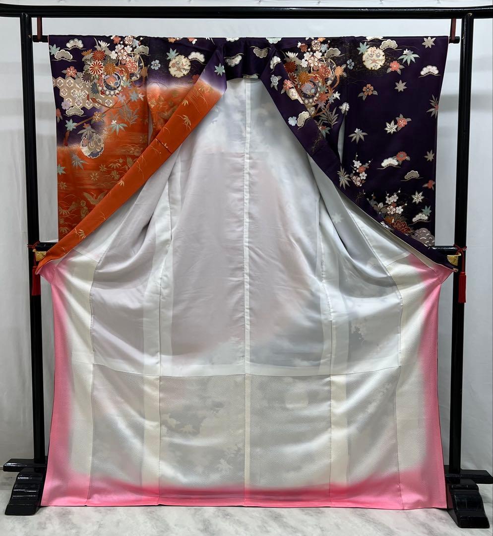 振り袖　フルセット　長襦袢付　染め分け　成人式　振袖　金彩加工　624