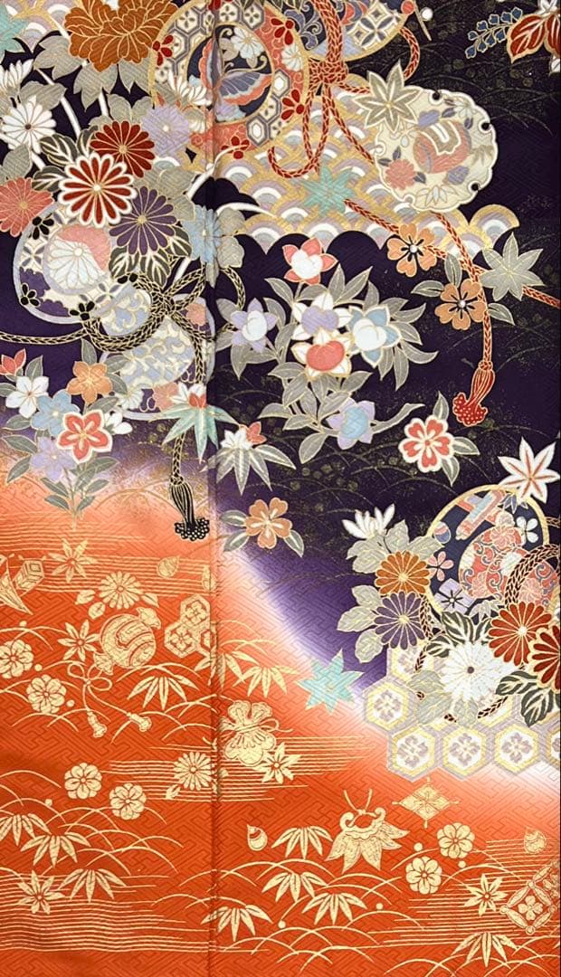 振り袖　フルセット　長襦袢付　染め分け　成人式　振袖　金彩加工　624