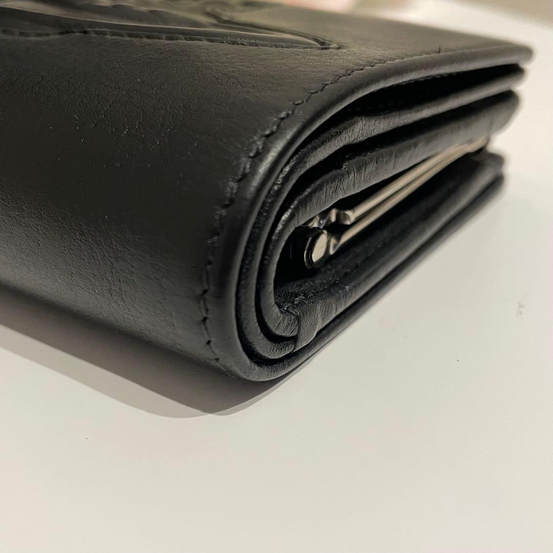 【廃盤】ヴィヴィアンウエストウッド ビッグオーブ がま口 2つ折り財布 ブラック