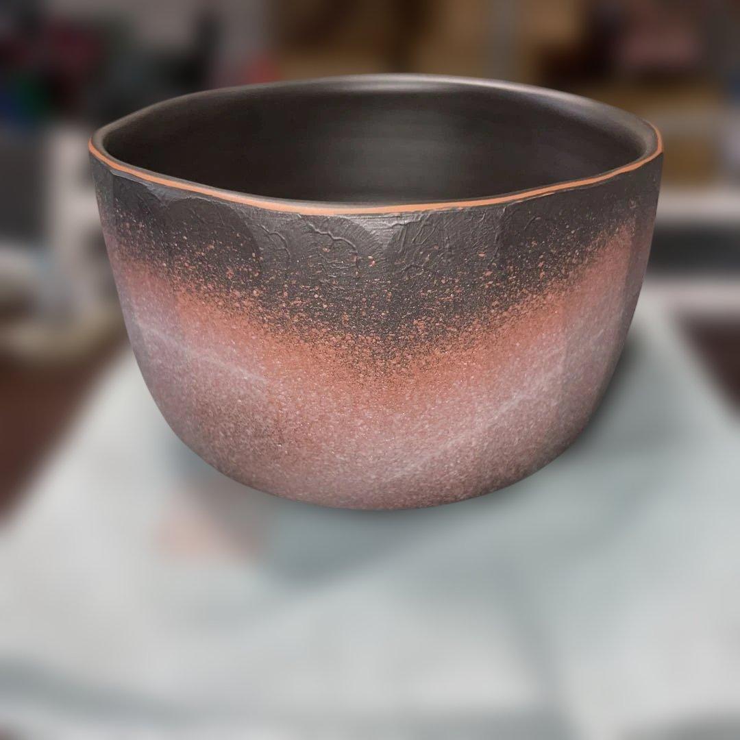 未使用 鯉江廣　茶碗 あけぼの彩　共箱 共布 略歴 茶道具 抹茶椀