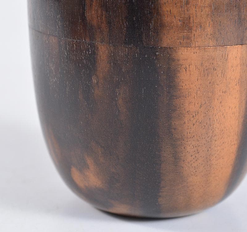 茶道具　吉羽作　縞柿製　棗　共箱　M　R4672