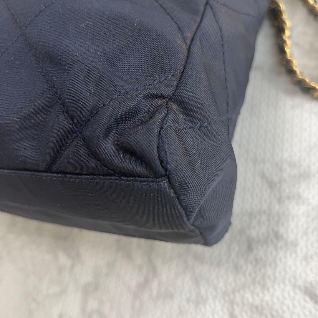 プラダ ダブルチェーン キルティング ショルダーバッグ ナイロン 三角ロゴ