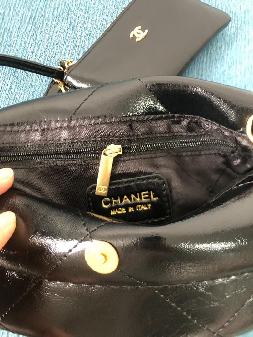 ショルダーバッグ　パール　ノベルティー　ハンドバッグ　ブラック　チェーン　超美品