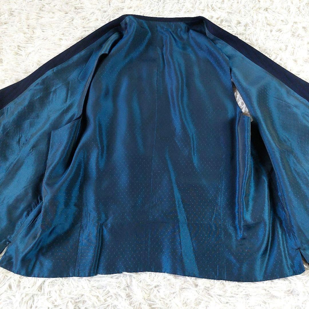 美品 ロロピアーナ ミケランジェロ シャドーストライプ柄3ピーススーツ ネイビー