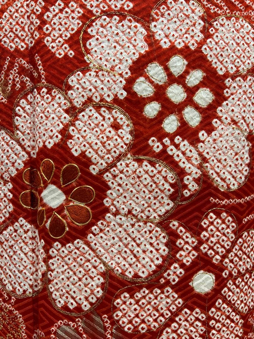 振り袖　フルセット　別誂長襦袢　ガード加工　金彩加工　刺繍入り　絞り入り　674