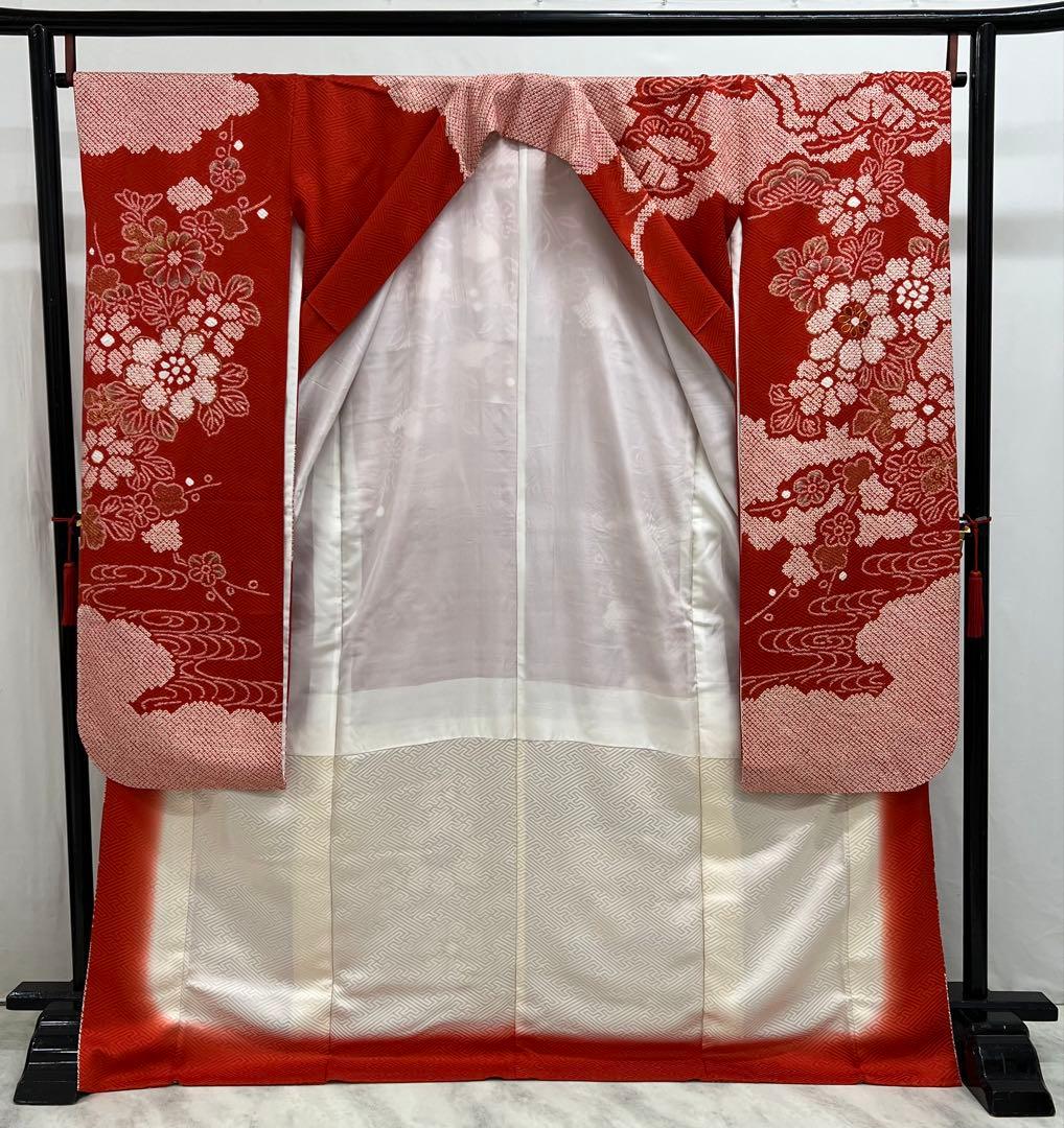振り袖　フルセット　別誂長襦袢　ガード加工　金彩加工　刺繍入り　絞り入り　674