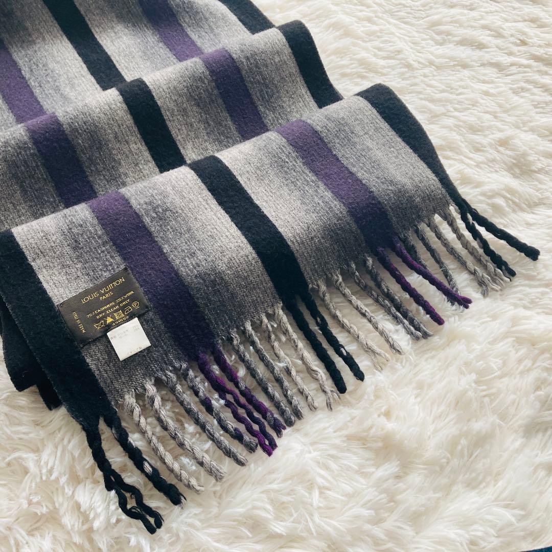 【美品】LOUIS VUITTON ルイヴィトン カシミヤ ウール マフラー