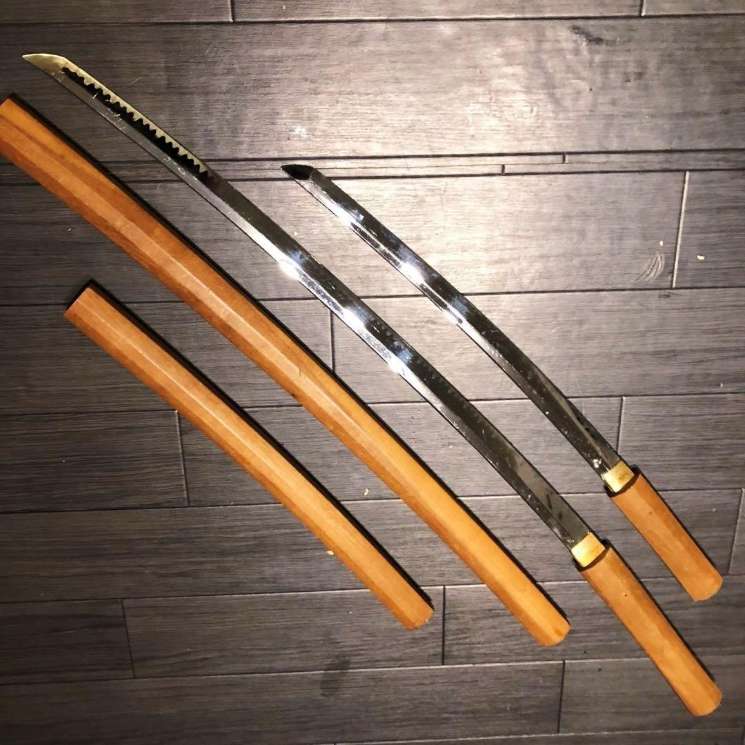 模造刀 白鞘 合金製 大小セット　長脇差　2本　拵え　太刀