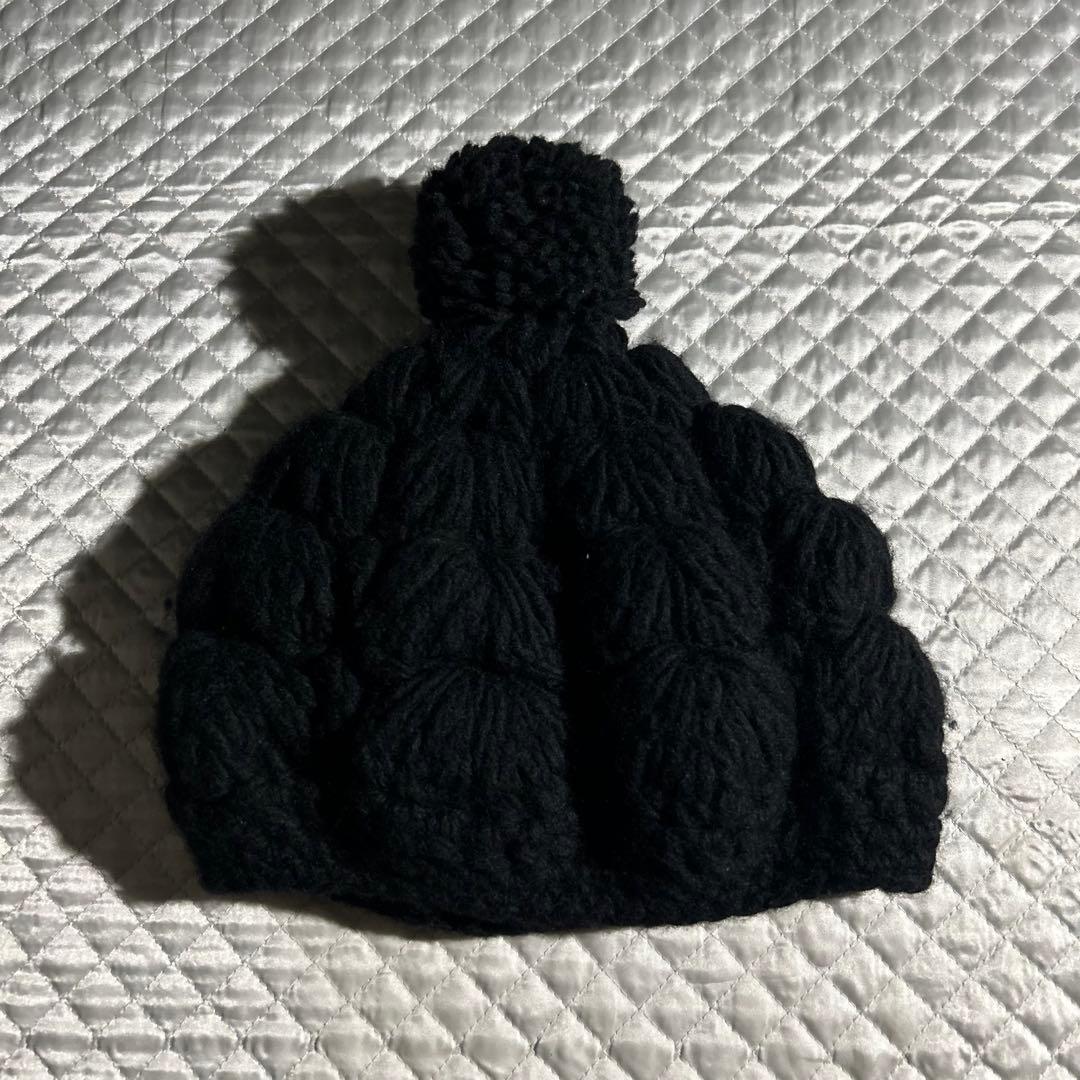 00s archive ボンボンニット帽　黒