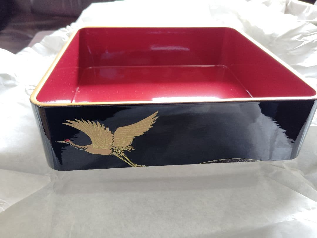 漆器 重箱 三段（鶴）No.1