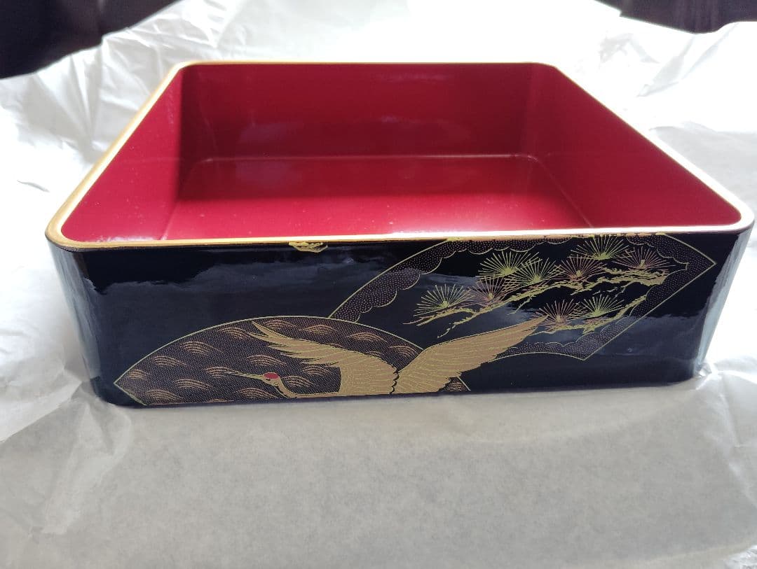 漆器 重箱 三段（鶴）No.1