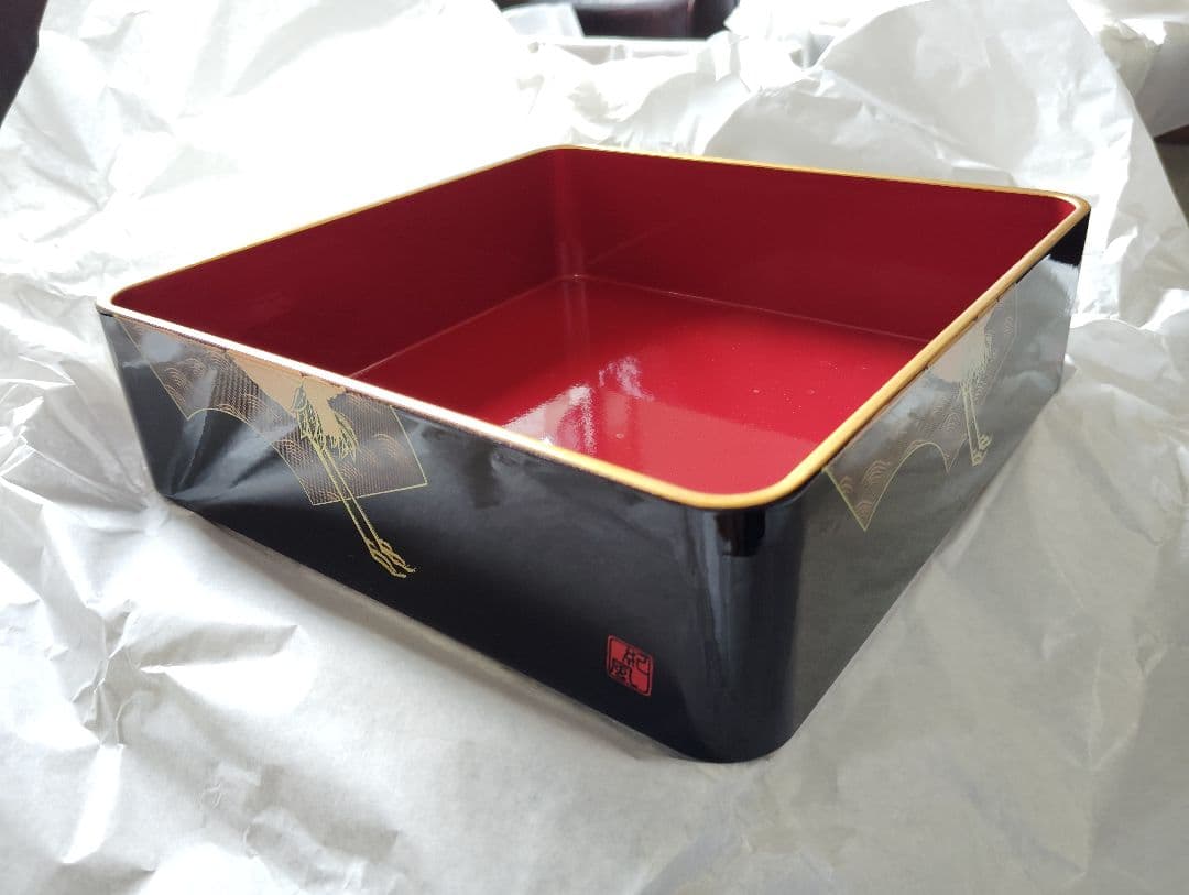 漆器 重箱 三段（鶴）No.1
