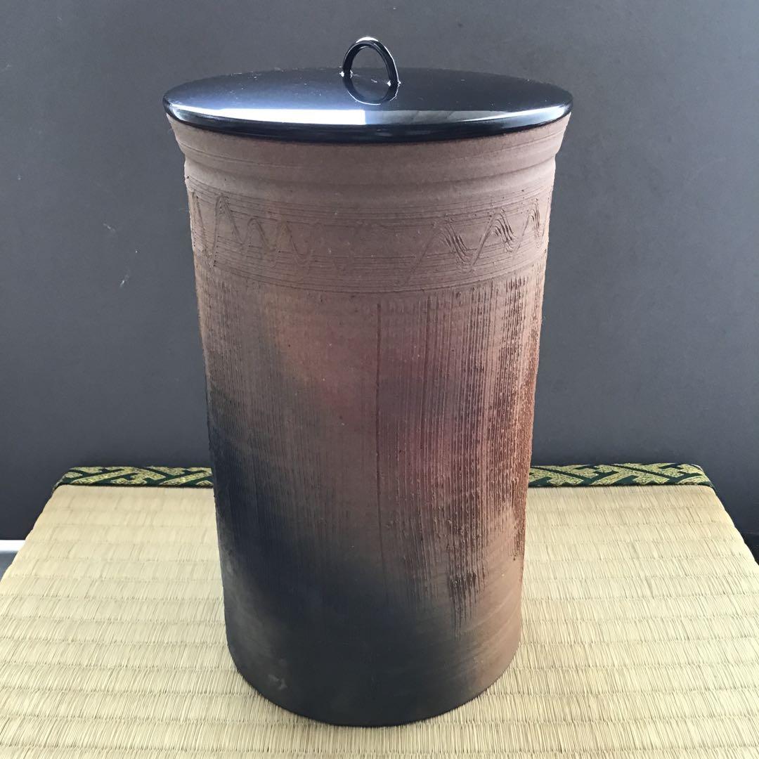 茶道具　南蛮縄簾　細水指　太仙窯作　共箱　紙箱　S11MS