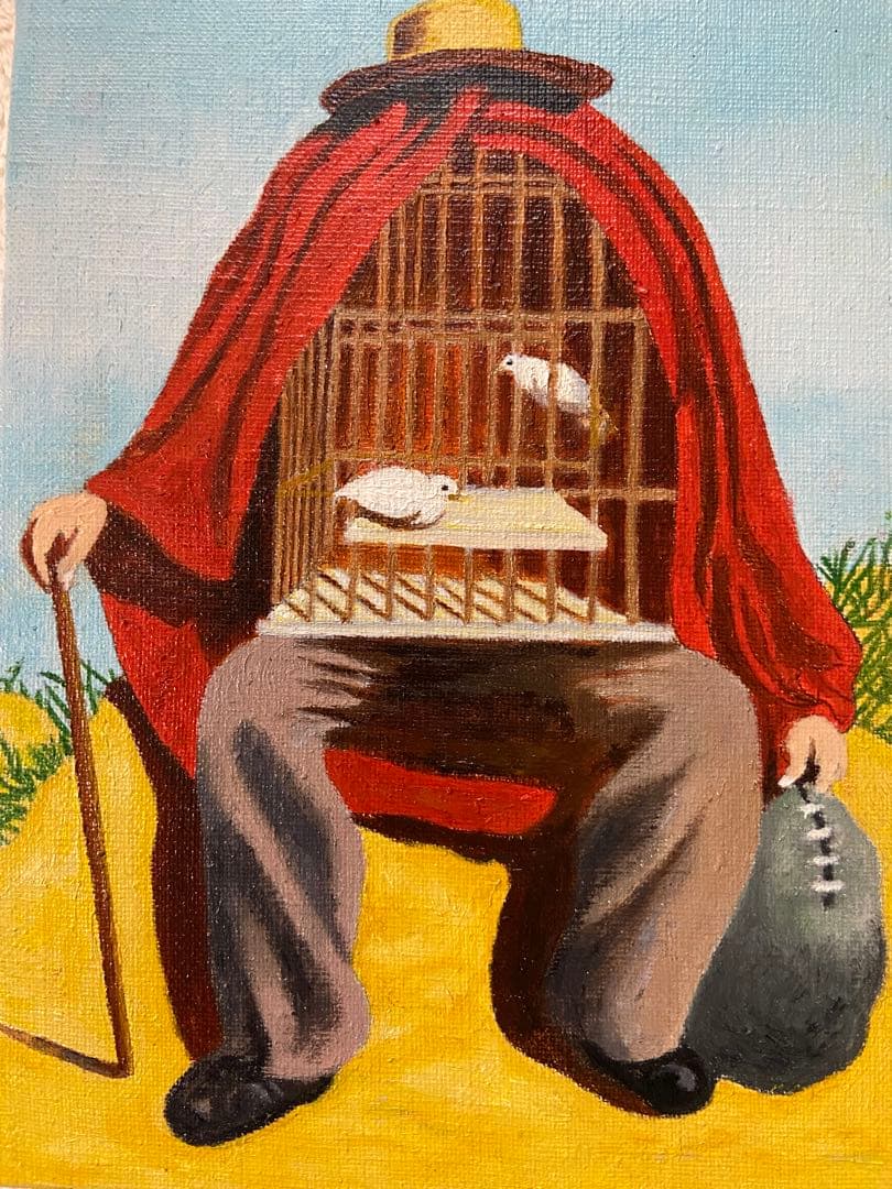 マグリット　肉筆手描きの油絵模写画　臨床医