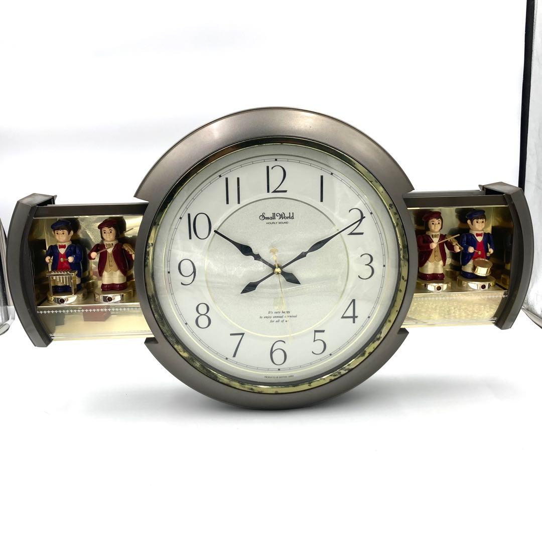 【稼動】 スモールワールド クォーツ 音楽隊 掛け時計 からくり 4MH638