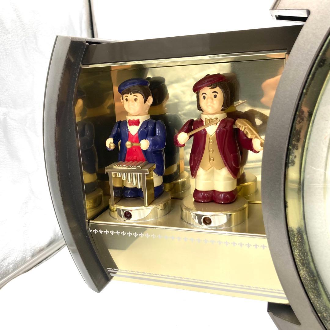 【稼動】 スモールワールド クォーツ 音楽隊 掛け時計 からくり 4MH638