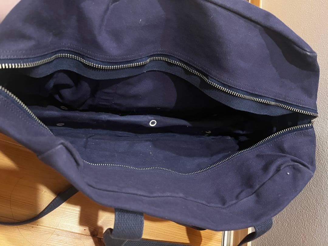 一澤帆布製 ネイビー ボストンバッグ