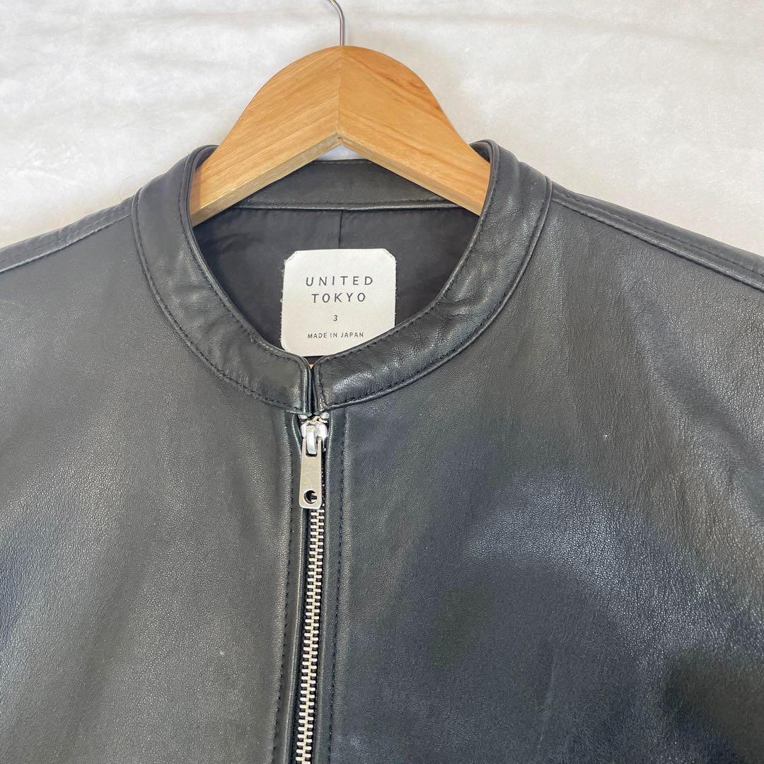 レア　ラムレザー　ユナイテッドトウキョウ　シングル　ライダース　羊革　Lサイズ