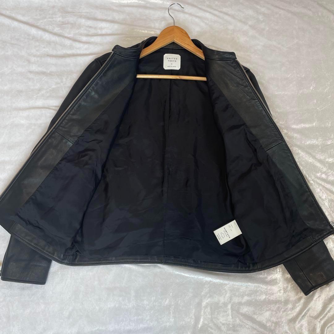 レア　ラムレザー　ユナイテッドトウキョウ　シングル　ライダース　羊革　Lサイズ