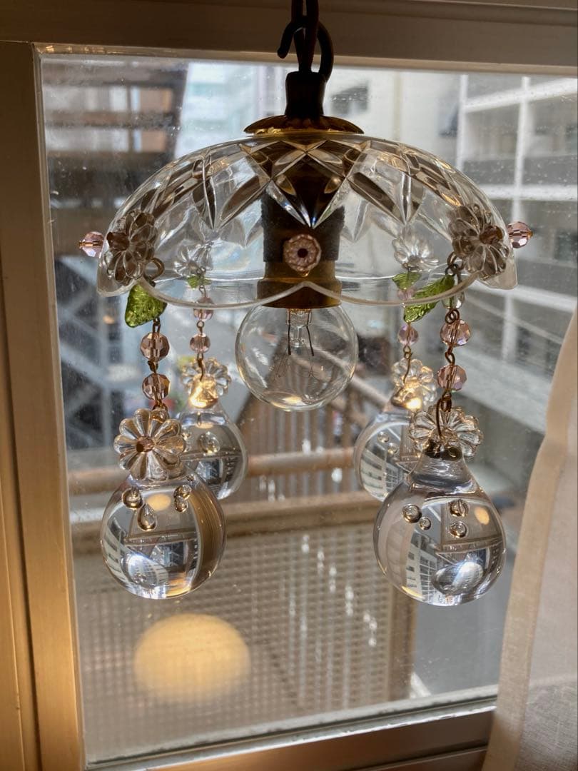 ミニシャンデリア（雫）1920年　フランス　アンティーク　ランプシェード