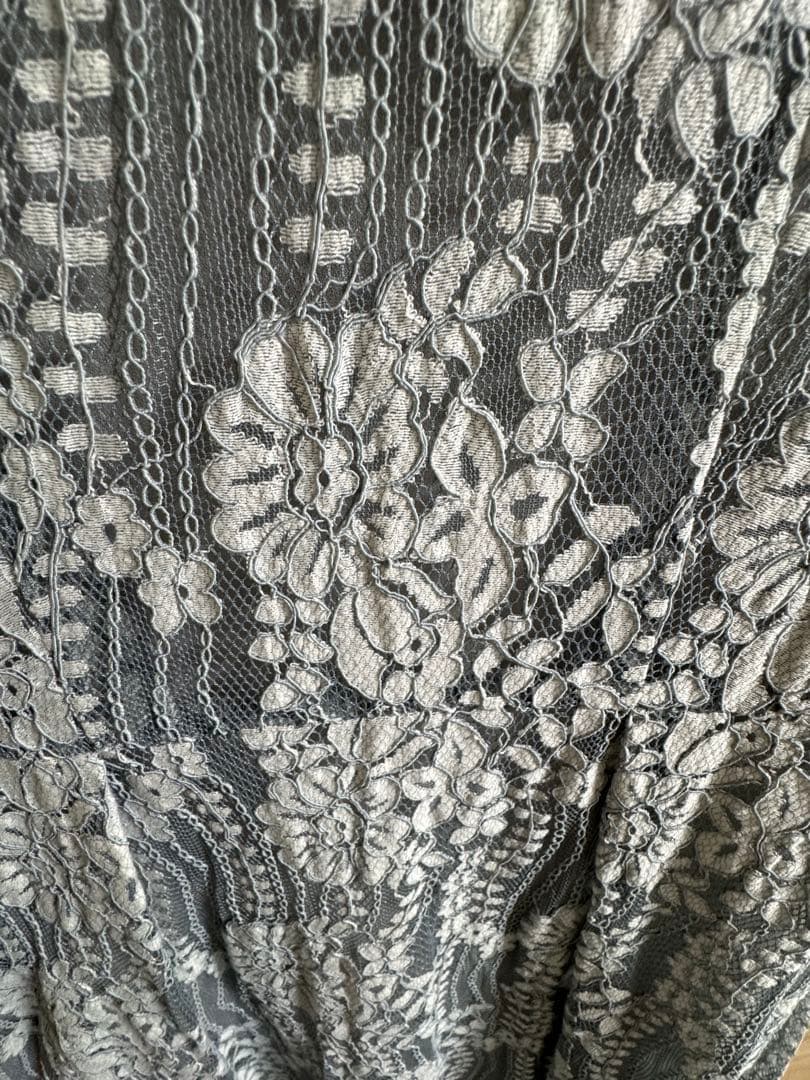 【オケージョンドレス】花柄レース ブルー