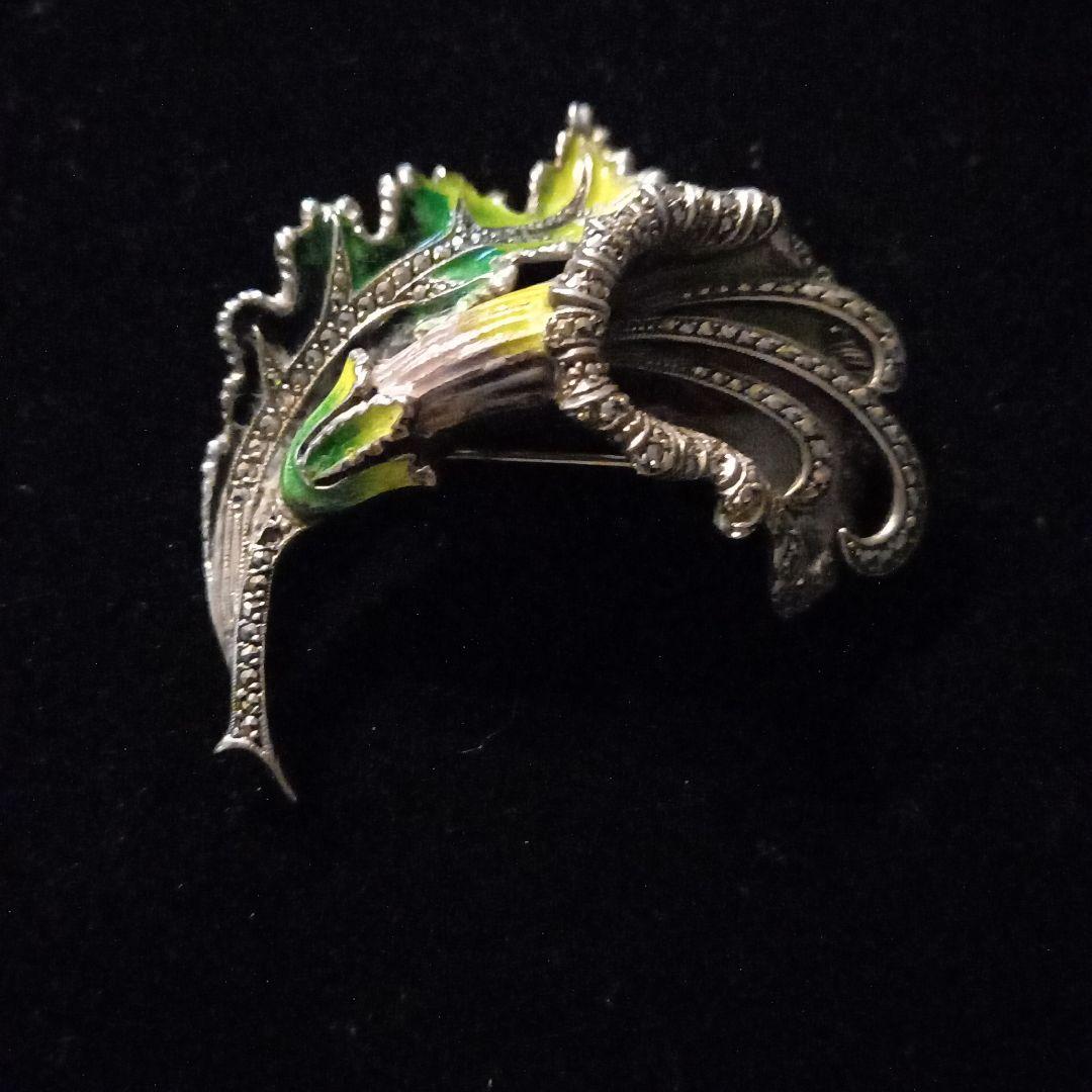 アンティーク純銀製ブローチ