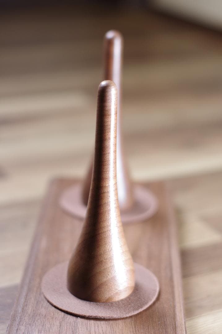 ダブルスタンド 高級銘木ブラックウォールナット無垢材