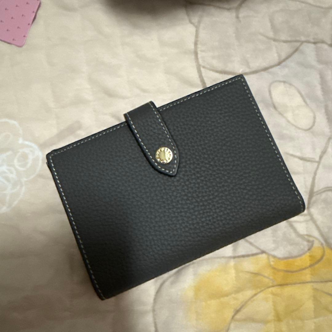 ダークグレー 二つ折り財布 本革