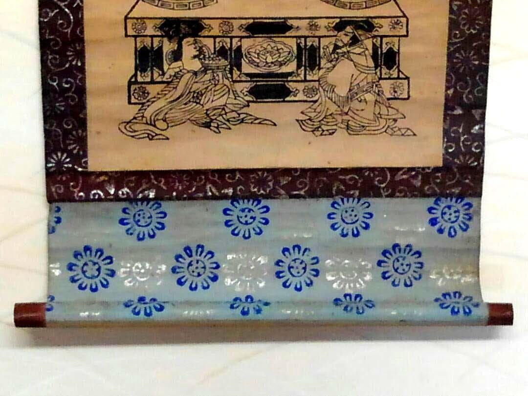 ♥古い　釈迦　木版　掛け軸　お釈迦様　仏具　掛け軸