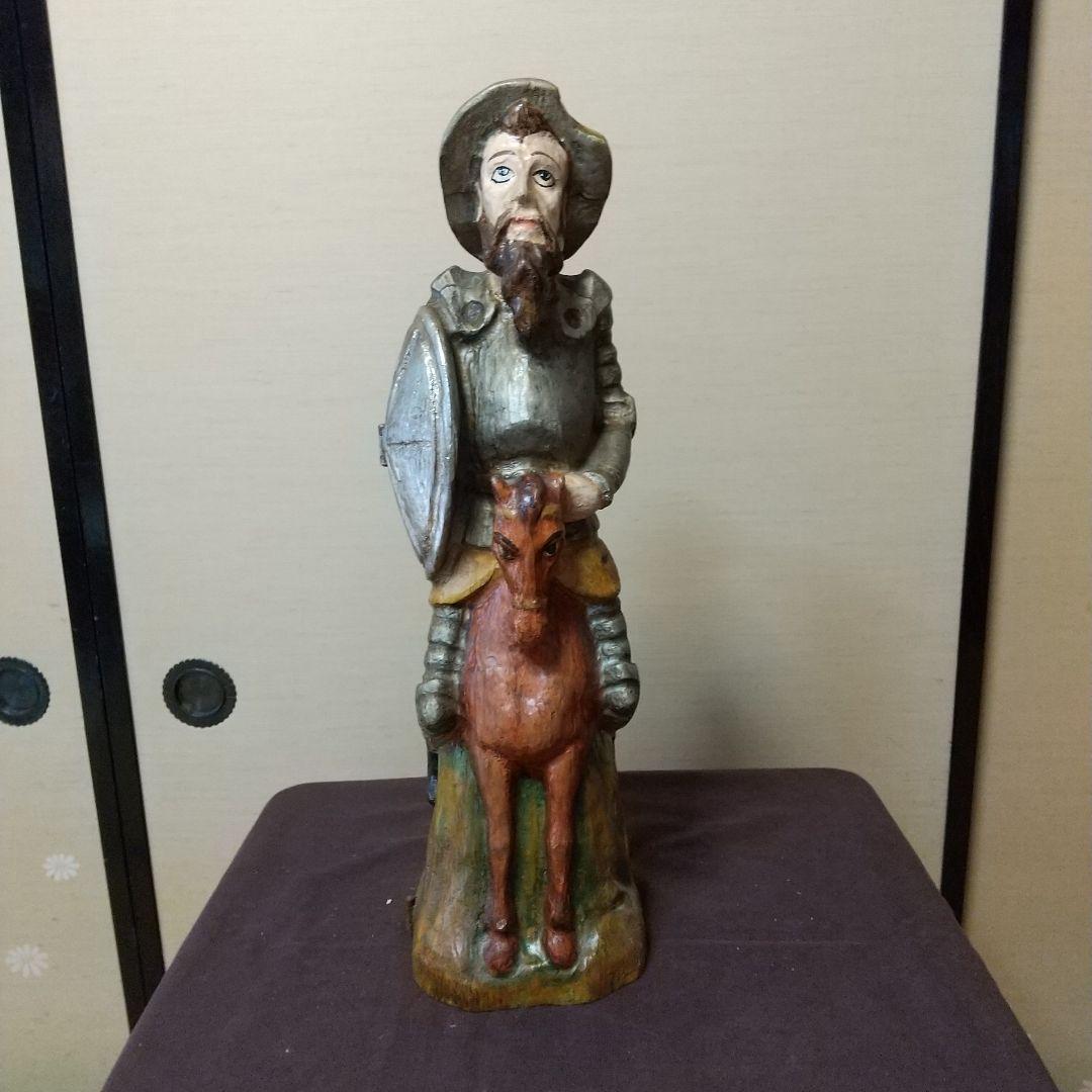 木彫り ドンキホーテとサンチョパンサ 人形セット